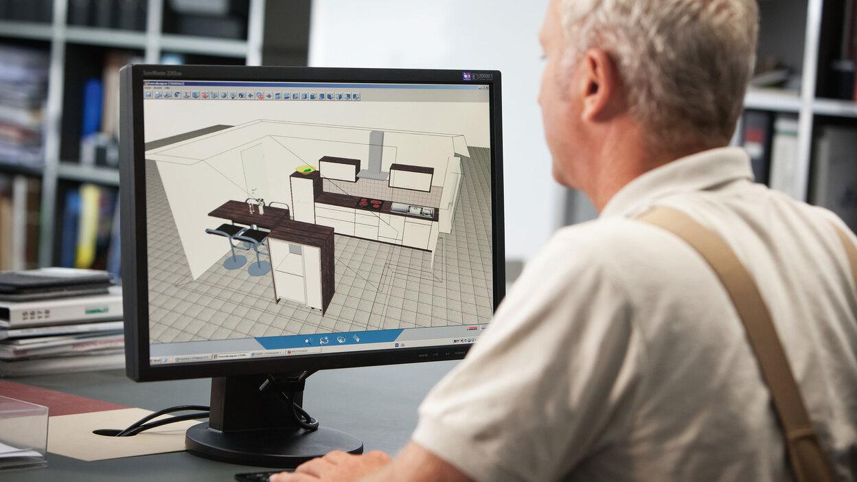 Planungsdarstellung am Computer durch #Branche1# Planungsdarstellung einer Küche in 3D am Computer durch #Branche1#